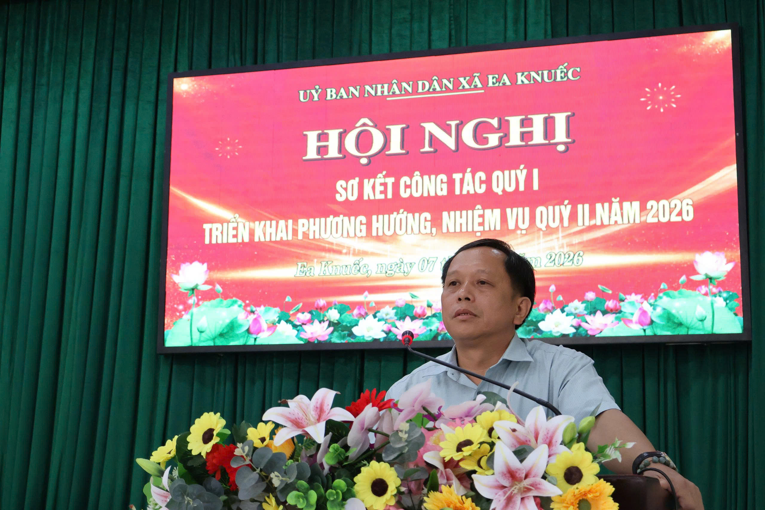 Uỷ ban nhân dân xã Ea Knuếc tổ chức Hội nghị sơ kết công tác quý I, triển khai nhiệm vụ trọng tâm quý II năm 2026