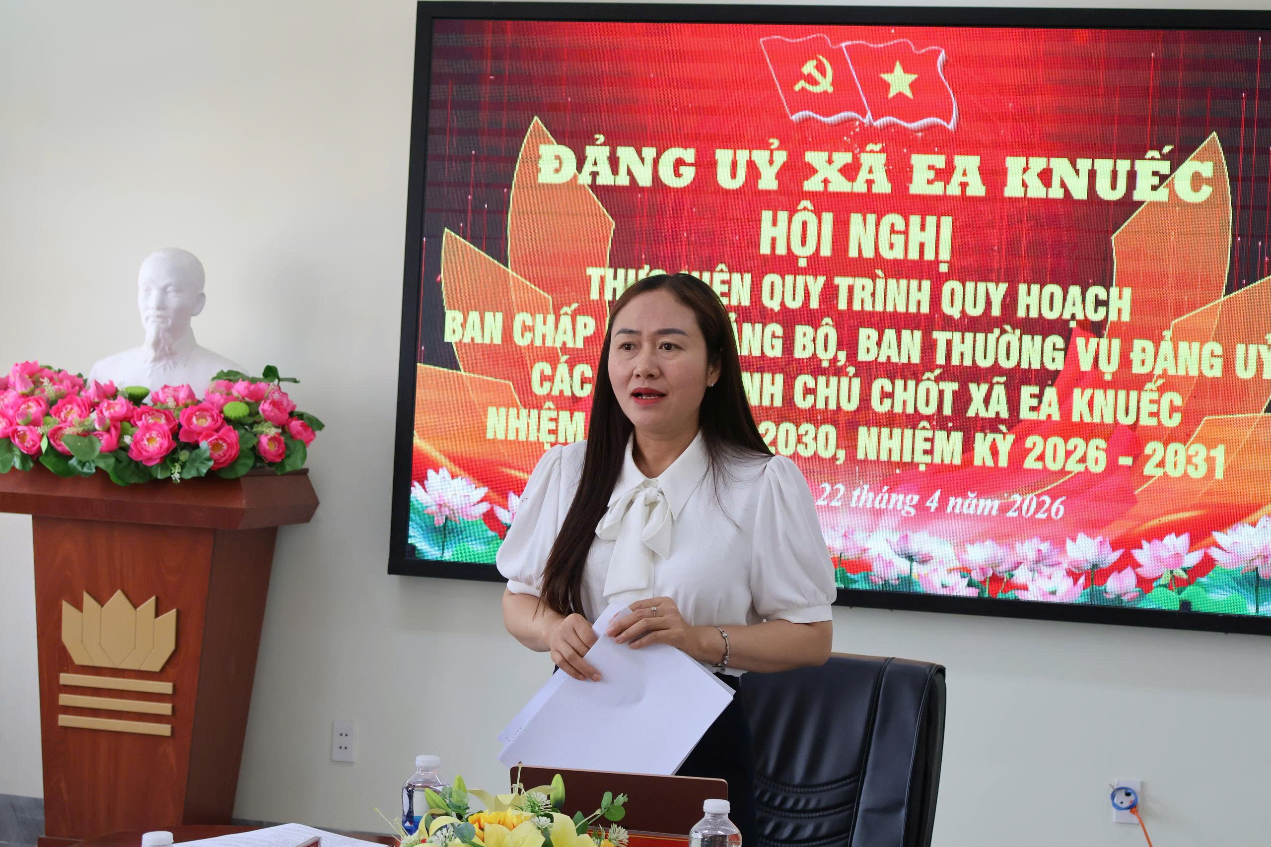 Đảng ủy xã Ea Knuếc tổ chức Hội nghị thực hiện quy trình quy hoạch ban chấp hành Đảng bộ, Ban thường vụ Đảng ủy;các chức danh chủ chốt xã nhiệm kỳ 2025-2030, 2026-2031