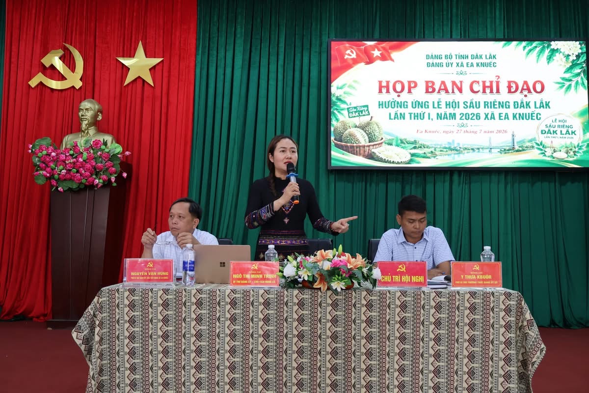 Đảng ủy xã Ea Knuếc tổ chức Họp ban chỉ đạo hưởng ứng Lễ hội sầu riêng Đắk Lắk lần thứ I năm 2026.