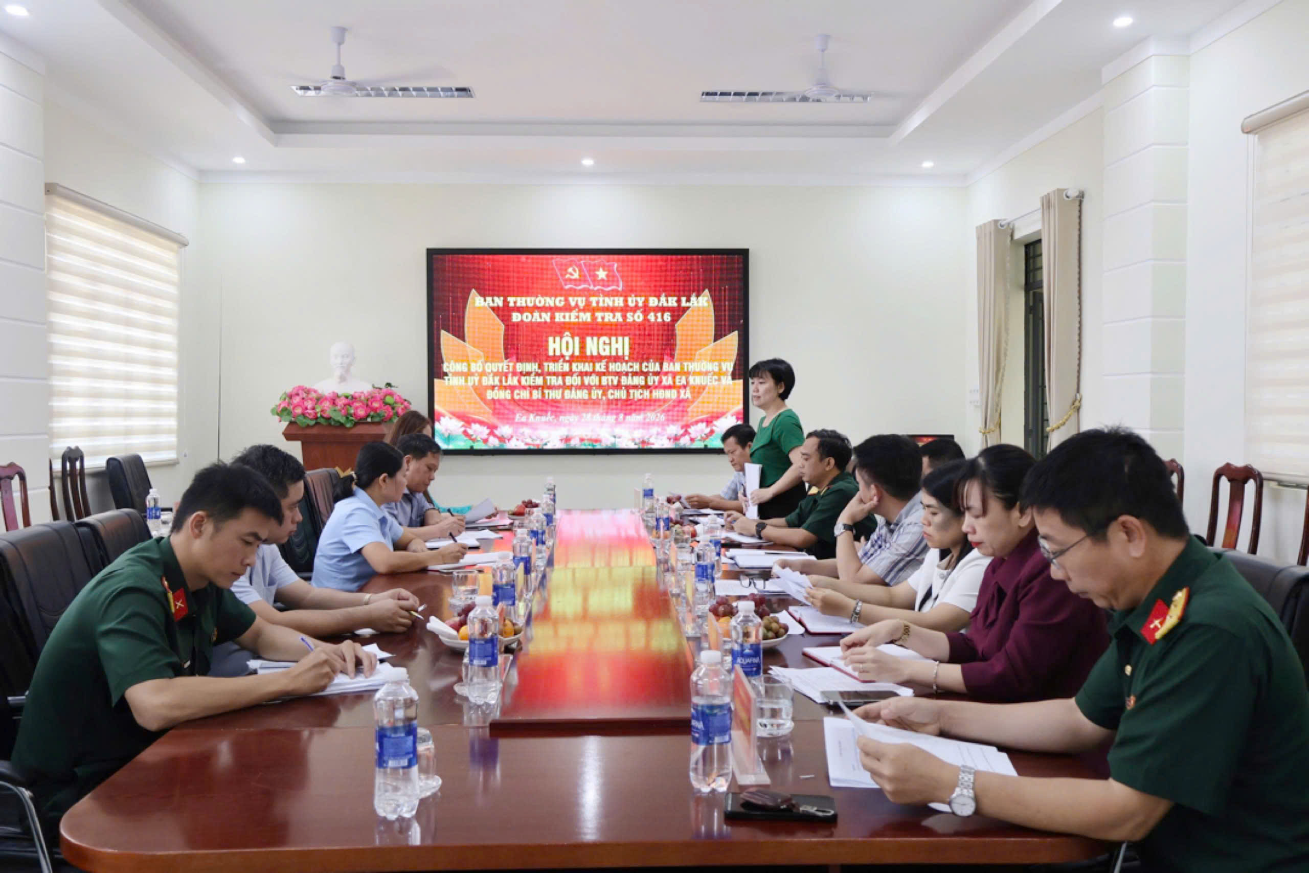 Đoàn kiểm tra số 416 của Tỉnh ủy Đắk Lắk triển khai công bố quyết định kiểm tra tại Đảng ủy xã Ea Knuếc