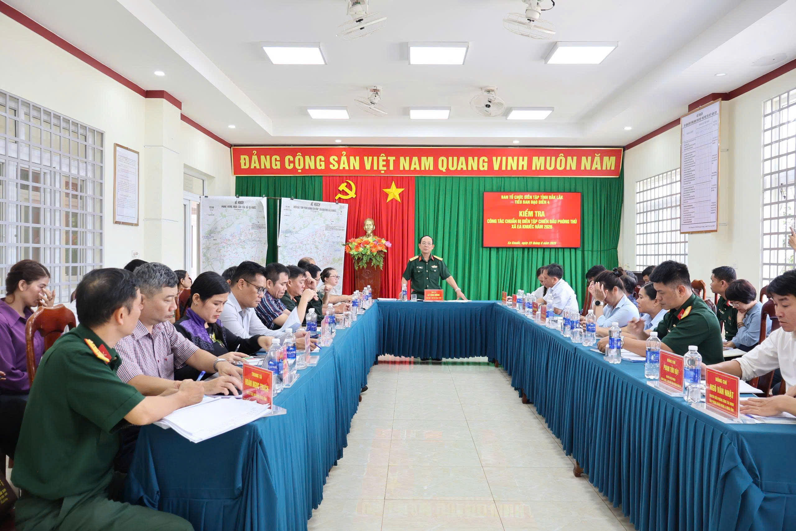 KIỂM TRA CÔNG TÁC CHUẨN BỊ DIỄN TẬP CHIẾN ĐẤU PHÒNG THỦ XÃ EA KNUẾC NĂM 2026