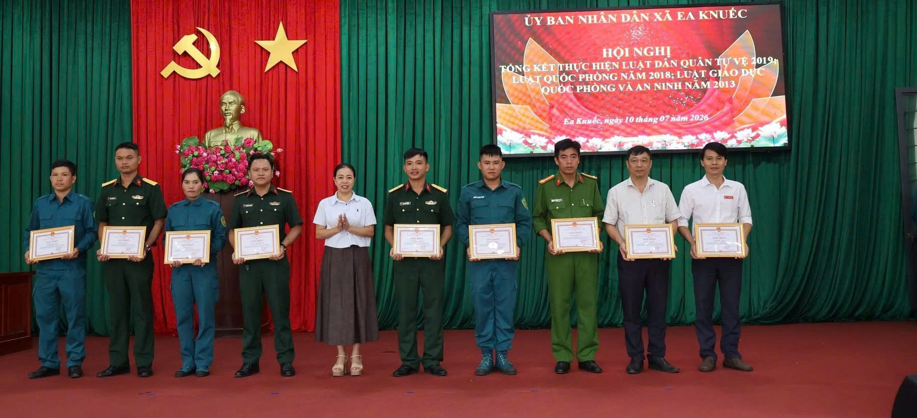 Xã Ea Knuếc tổng kết thực hiện Luật Quốc phòng, Luật Dân quân tự vệ và Luật Giáo dục quốc phòng và an ninh