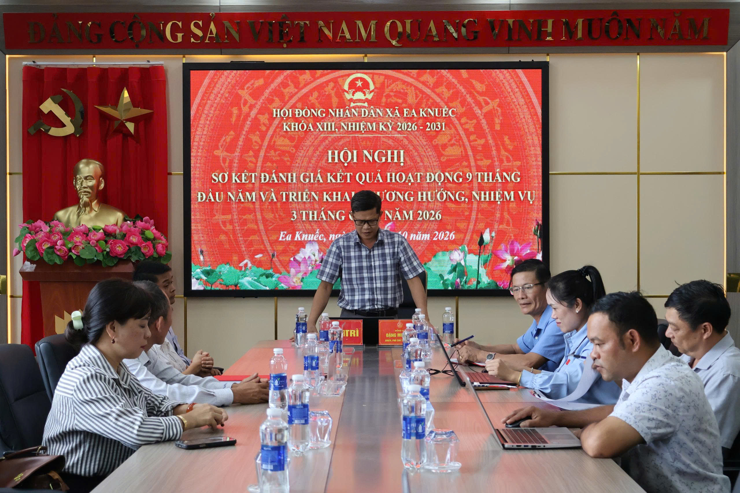 Thường trực HĐND xã Ea Knuếc sơ kết đánh giá kết quả hoạt động 9 tháng đầu năm và triển khai phương hướng, nhiệm vụ 3 tháng cuối năm 2026